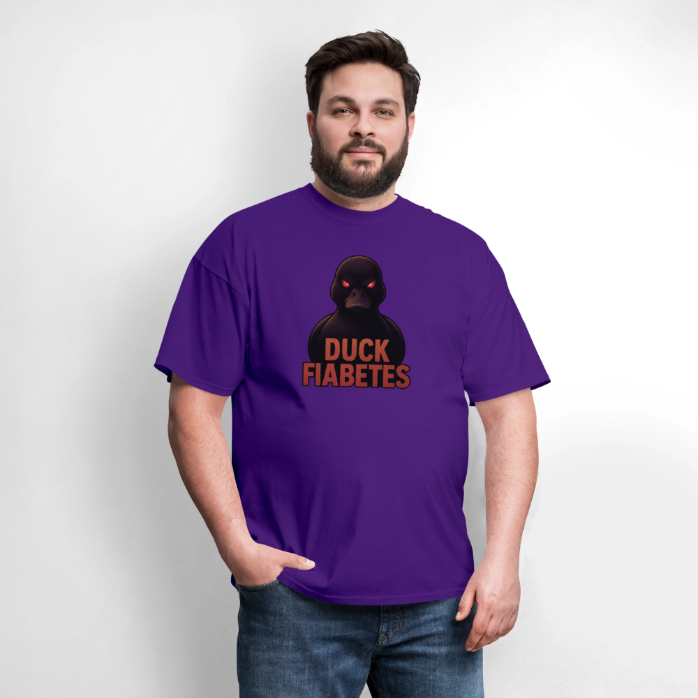 Duck Diabetes Umisex Adult  T-Shirt - purple