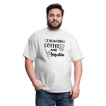 I Run On Coffee & Insulin Adult Unisex Softstyle T-Shirt - light heather gray
