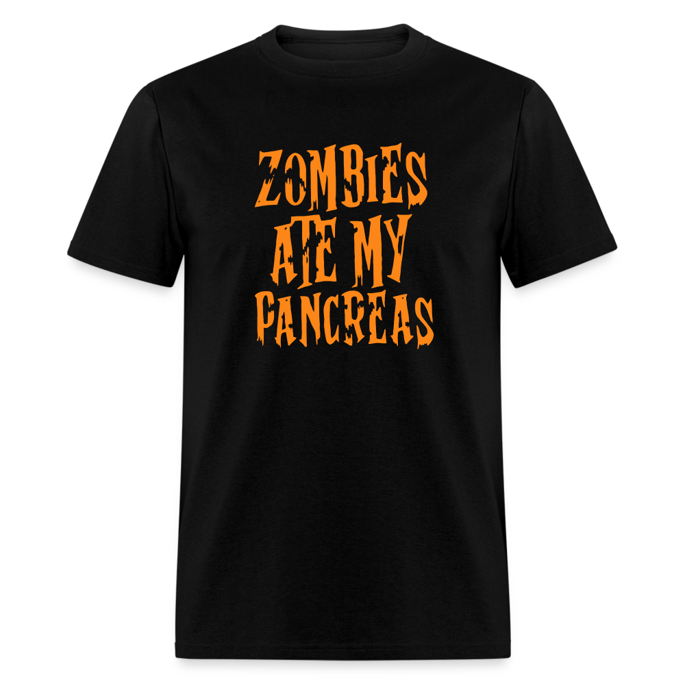 Zombies Ate My Pancreas Diabetic Humor Adult T-Shirt - black