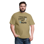 I Run On Coffee & Insulin Adult Unisex Softstyle T-Shirt - khaki