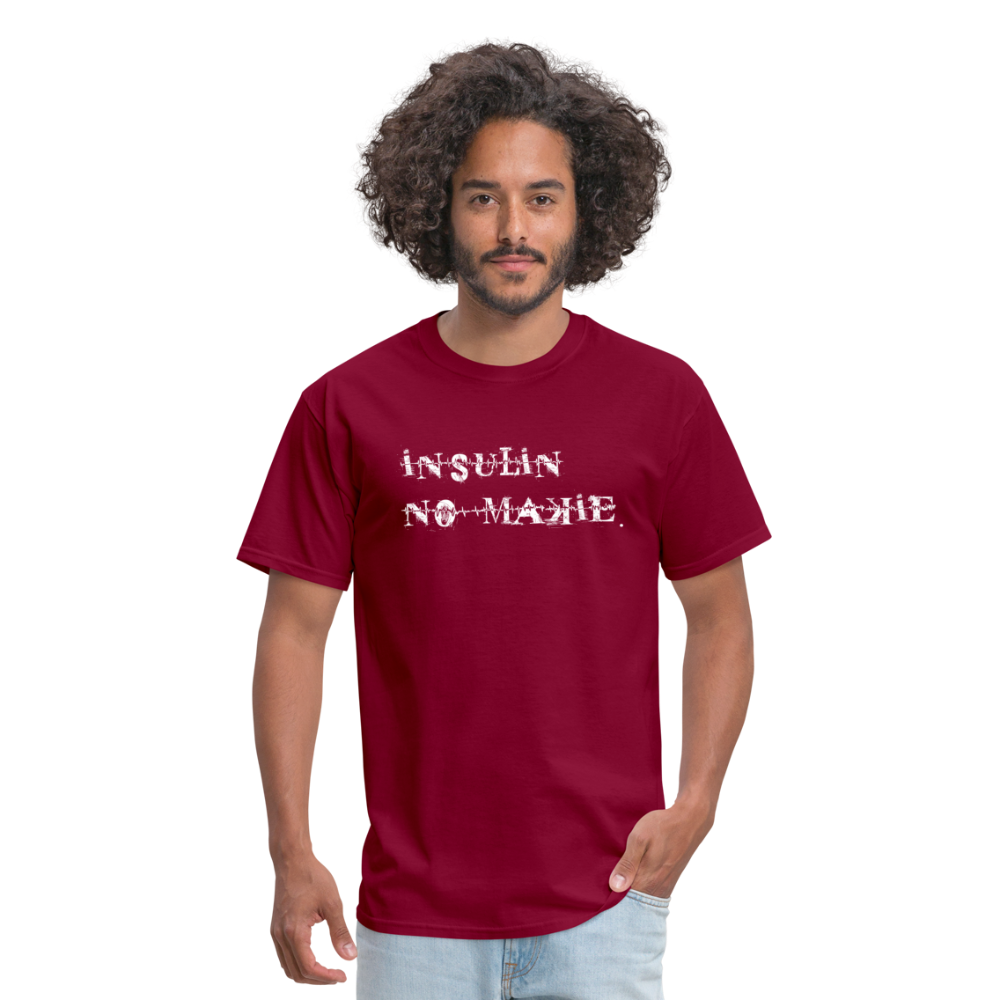 Insulin No-Makie Diabetic #Warrior Pride Funny T-Shirt - burgundy