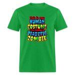 Human Costume Diabetic Zombie T-Shirt Halloween Humor : Unisex Tee Shirt - bright green