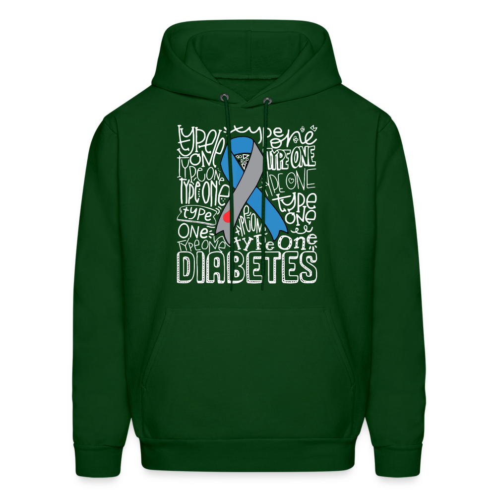 Diabetes Awareness Ribbon Unisex Softstyle Hoodie - forest green