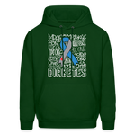 Diabetes Awareness Ribbon Unisex Softstyle Hoodie - forest green