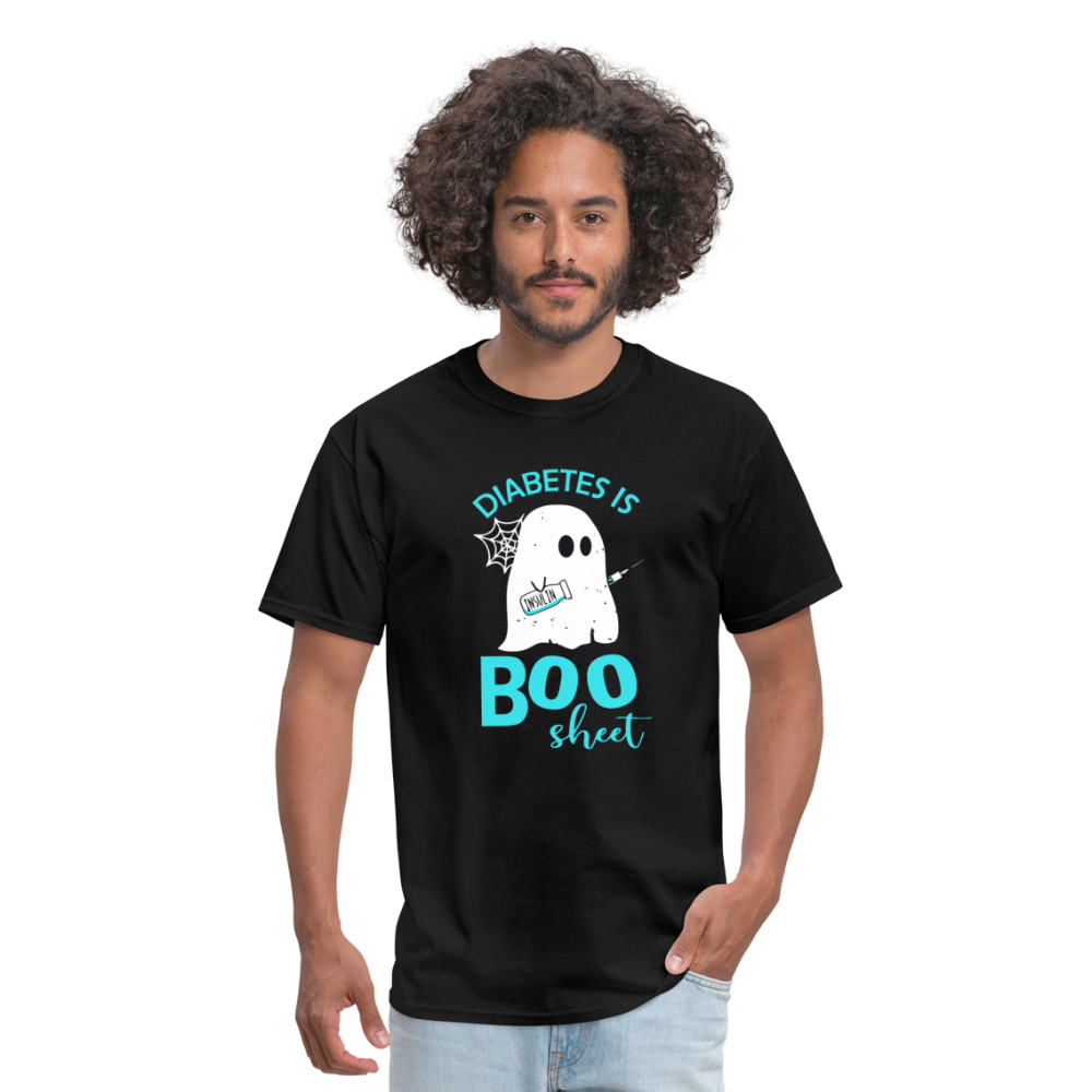 Diabetes Is Boo Sheet Funny Diabetic Halloween Humor Unisex T-Shirt - black