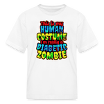 Diabetic zombie Halloween Type 1 diabetes kids T-shirt in white