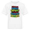 Human Costume & Diabetic Zombie Halloween Funny Kids Youth T-Shirt - white