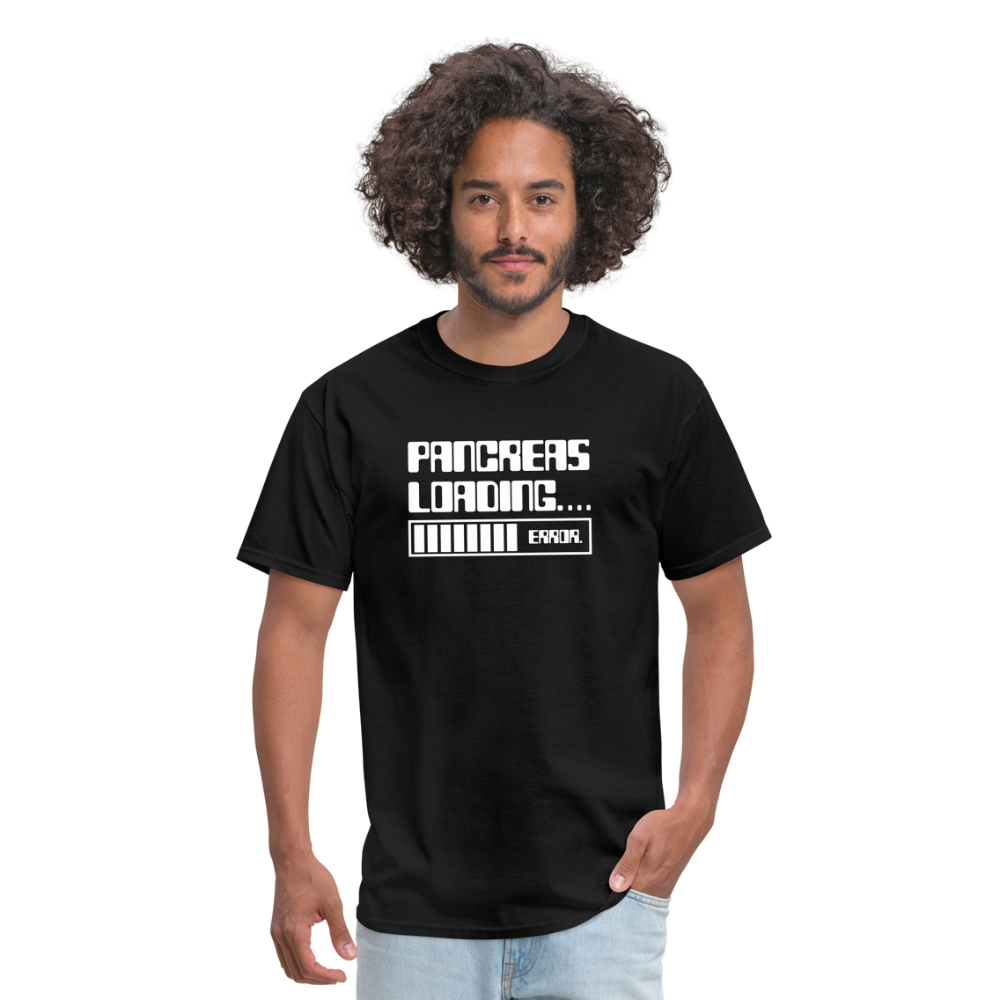 Pancreas Loading Error Humor Diabetes T-Shirt - black