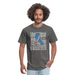 Diabetes Awareness Ribbon Word Art Artwork Unisex Softyle T-Shirt - charcoal