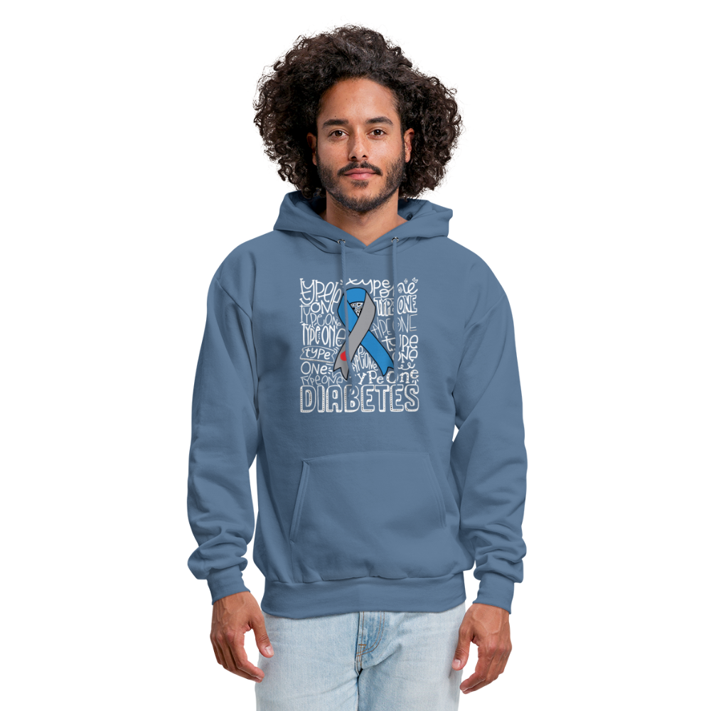 Diabetes Awareness Ribbon Unisex Softstyle Hoodie - denim blue