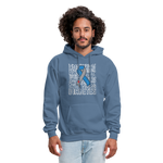 Diabetes Awareness Ribbon Unisex Softstyle Hoodie - denim blue