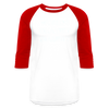 Worlds Okayest Diabetic Humor Premium Softstyle Unisex Raglan Baseball T-Shirt - white/red