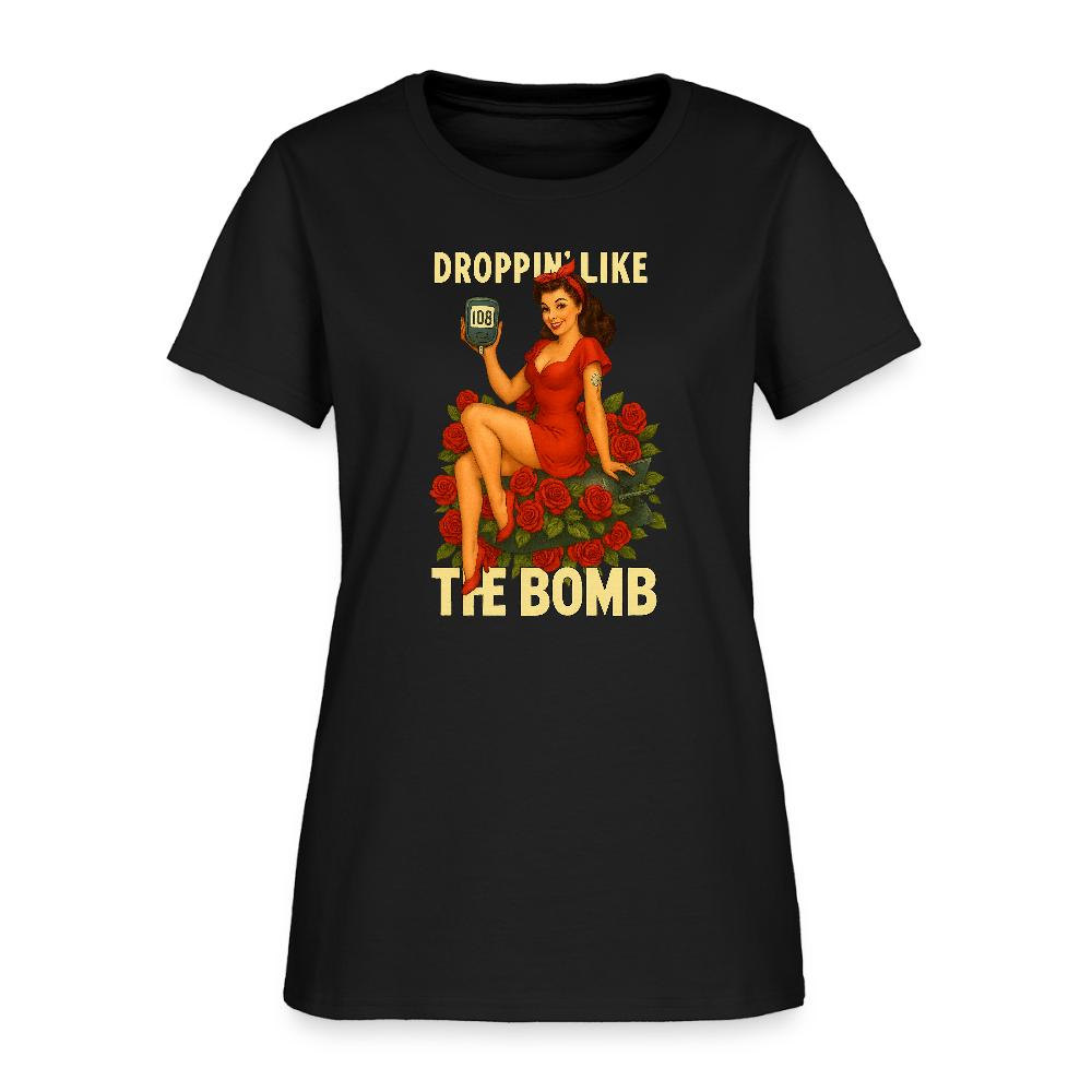 Droppin' Like The Bomb Pin-up Women's T-Shirt - black