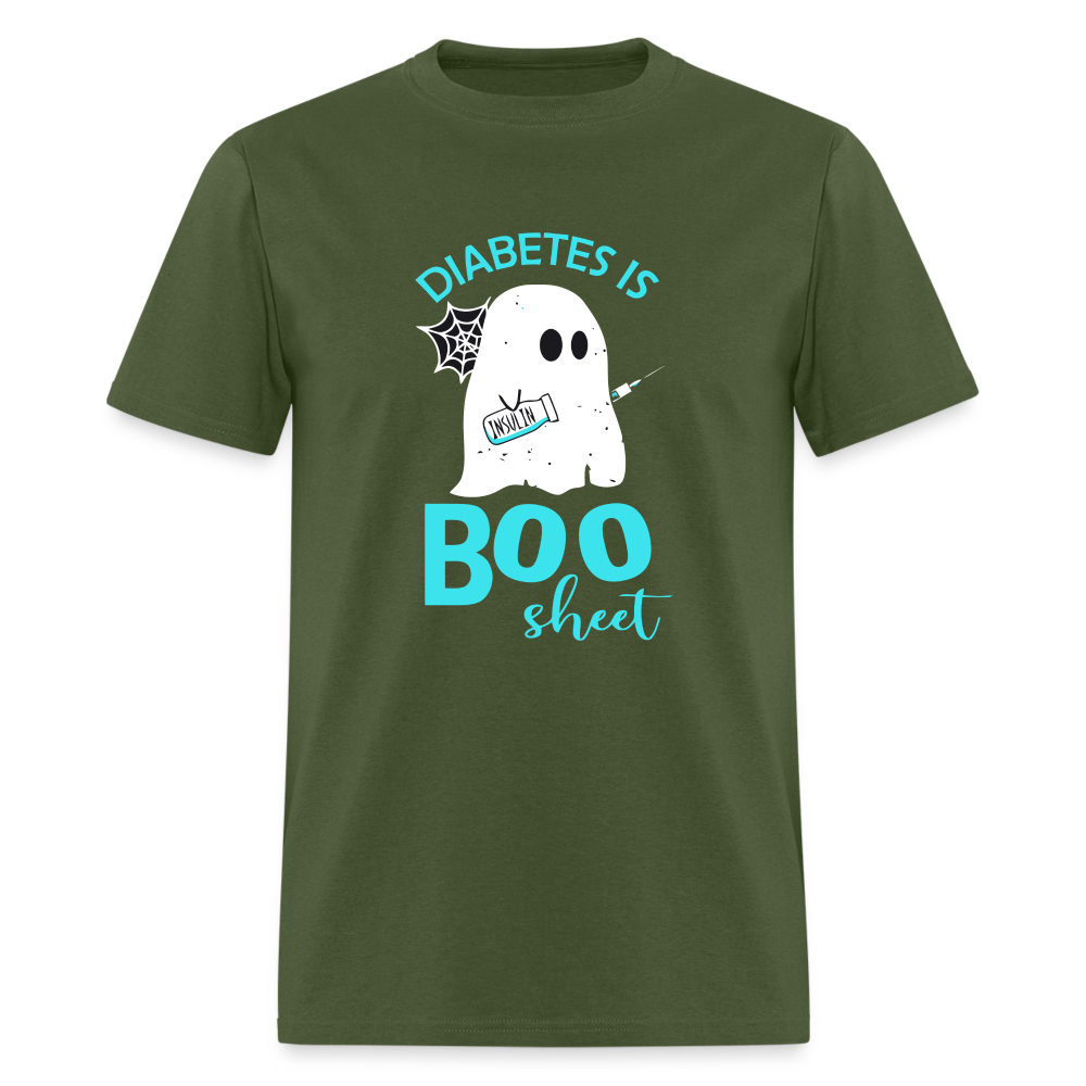 Diabetes Is Boo Sheet Funny Diabetic Halloween Humor Unisex T-Shirt - military green