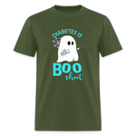 Diabetes Is Boo Sheet Funny Diabetic Halloween Humor Unisex T-Shirt - military green