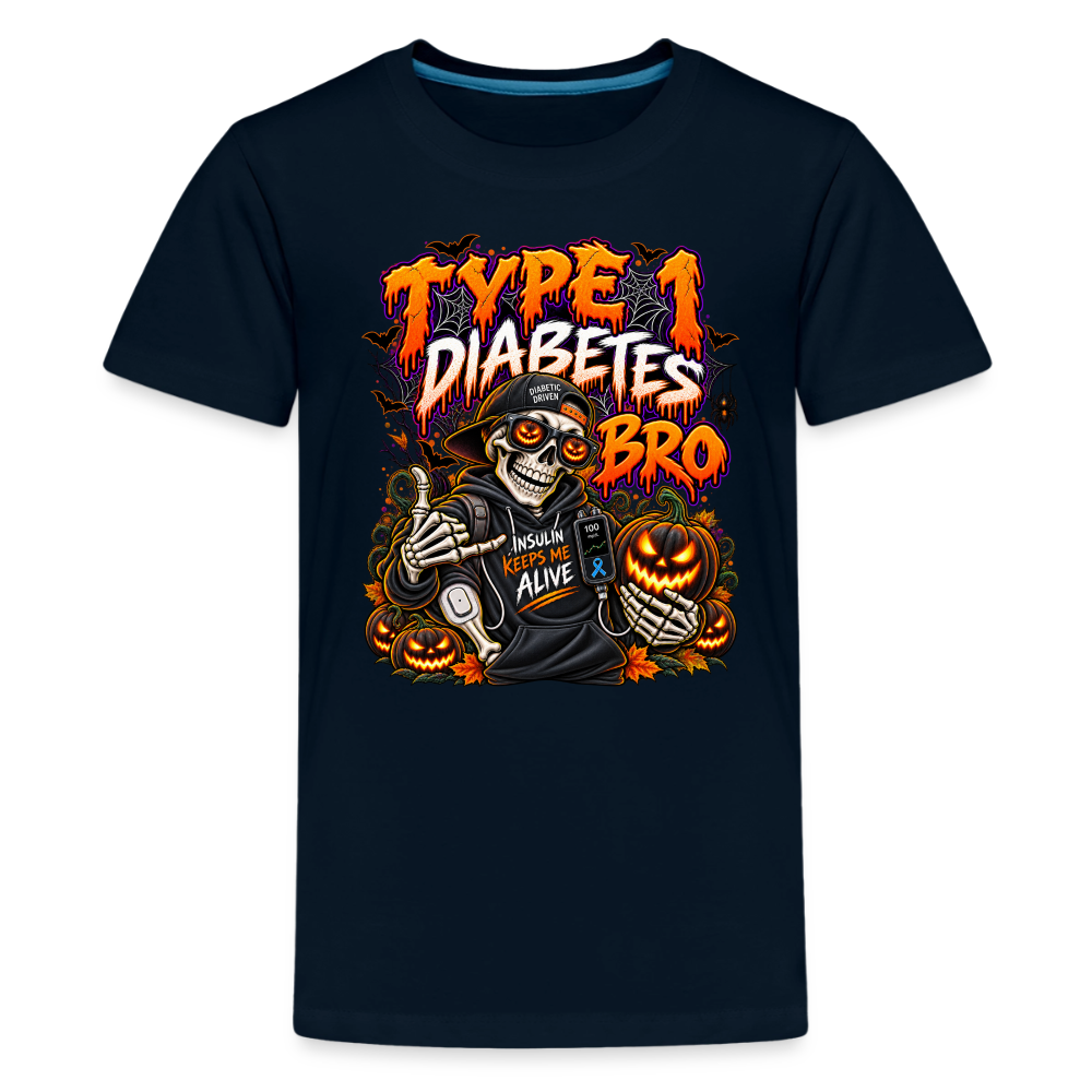 T1D BRO! Halloween Kids' & Youth Premium T-Shirt - deep navy