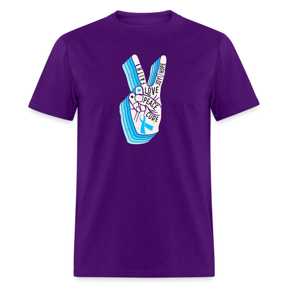 Faith Love Hope joy Peace cure Diabetes Awareness T-Shirt Unisex T-Shirt - purple