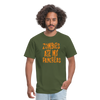 Zombies Ate My Pancreas Diabetic Humor Adult T-Shirt - military green