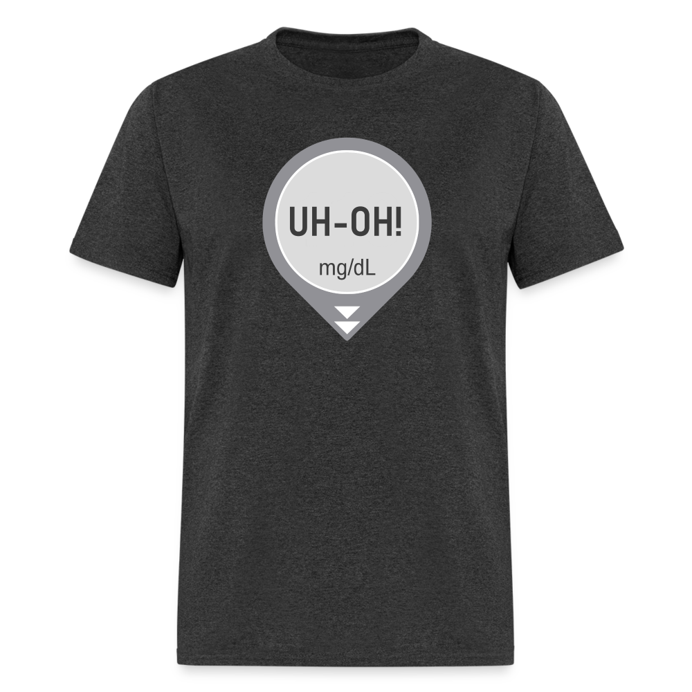 UH-OH! Dexcom Lows Alert Humor Adult Unisex T-Shirt - heather black