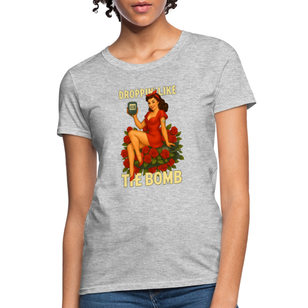 Droppin' Like The Bomb Pin-up Women's T-Shirt - heather gray