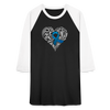 Diabetes Awareness Needs Love Unisex Premium Raglan T-Shirt - black/white