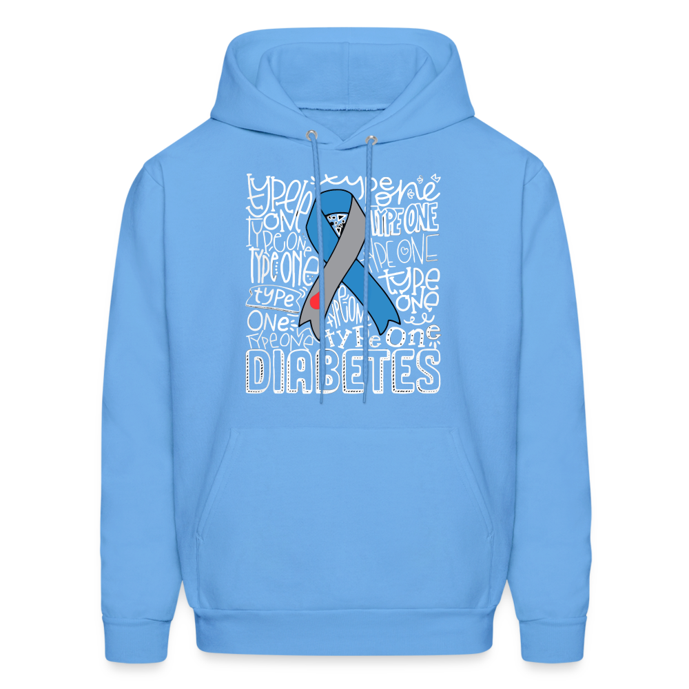 Diabetes Awareness Ribbon Unisex Softstyle Hoodie - carolina blue