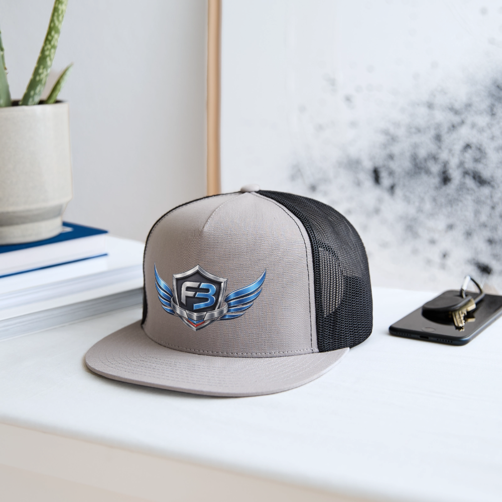 Freedom Band Snap Back Trucker Hat - gray/black