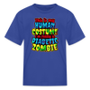 Human Costume & Diabetic Zombie Halloween Funny Kids Youth T-Shirt - royal blue