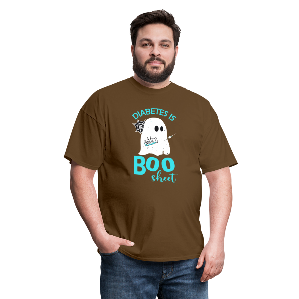 Diabetes Is Boo Sheet Funny Diabetic Halloween Humor Unisex T-Shirt - brown