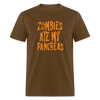 Zombies Ate My Pancreas Diabetic Humor Adult T-Shirt - brown