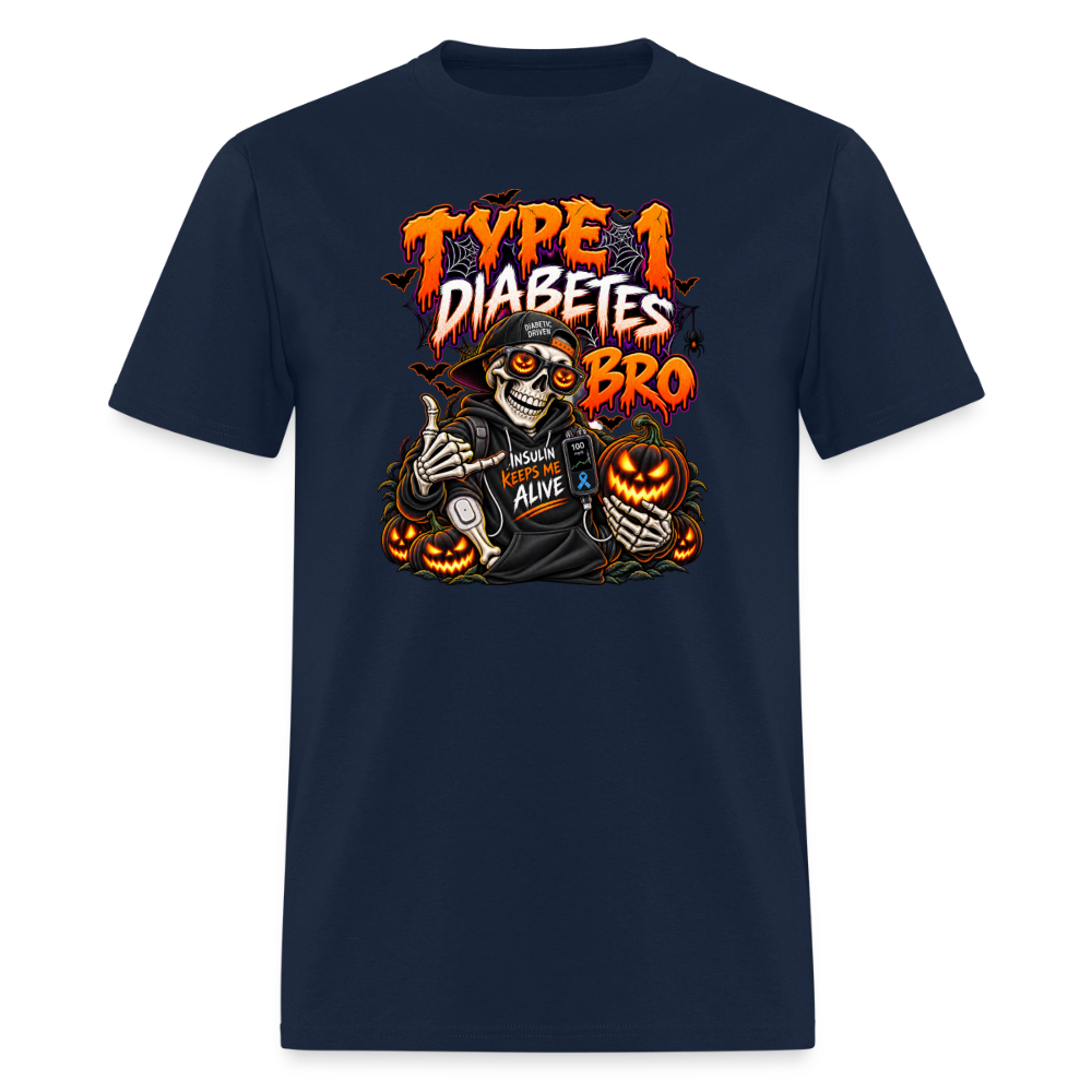 Type 1 Diabetes Bro Halloween Unisex Premium T-Shirt - navy