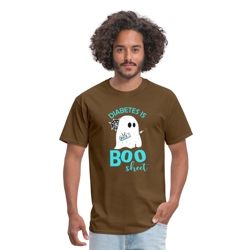 Diabetes Is Boo Sheet Funny Diabetic Halloween Humor Unisex T-Shirt - brown