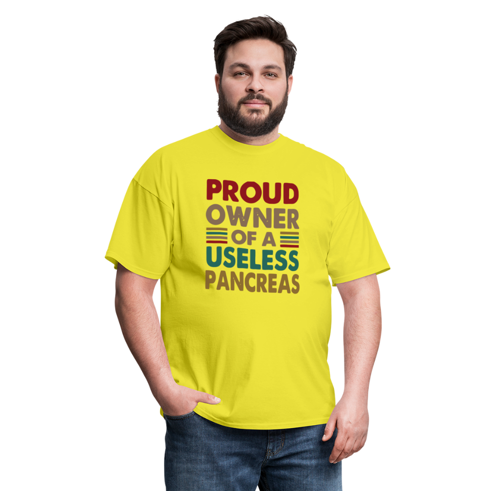 Proud Owner Of A Useless Pancreas Softstyle Unisex T-Shirt - yellow