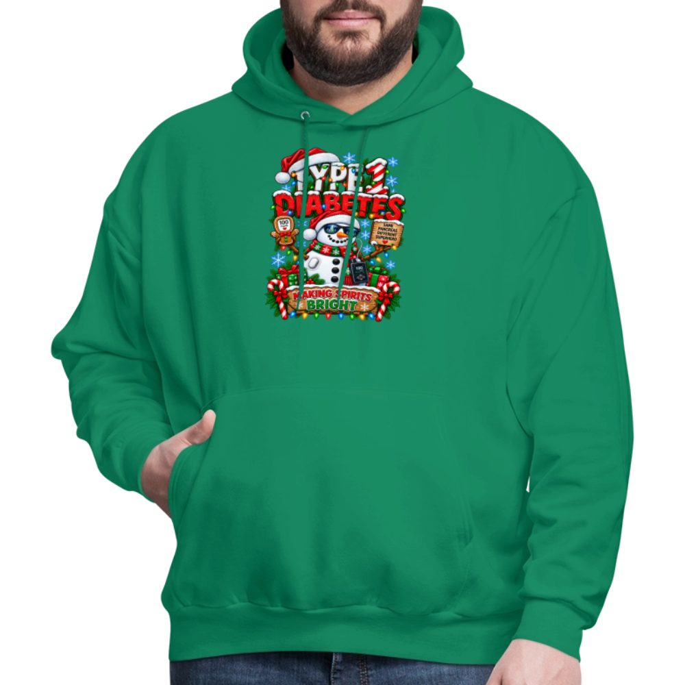 Type 1 Diabetes Ugly Christmas Men's Hoodie - kelly green