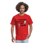 I Run On Coffee & Insulin Adult Unisex Softstyle T-Shirt - red