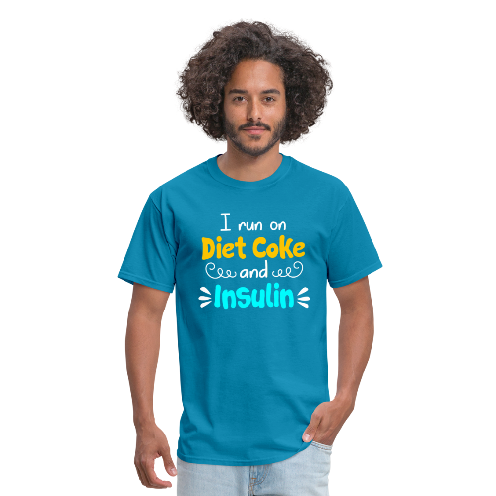 I Run On Diet Coke And Insulin Adult Funny Diabetes Awareness Unisex T-Shirt - turquoise