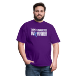 Type 1 Diabetes Warrior Blue Ribbon Pride T-Shirt - purple