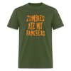 Zombies Ate My Pancreas Diabetic Humor Adult T-Shirt - military green