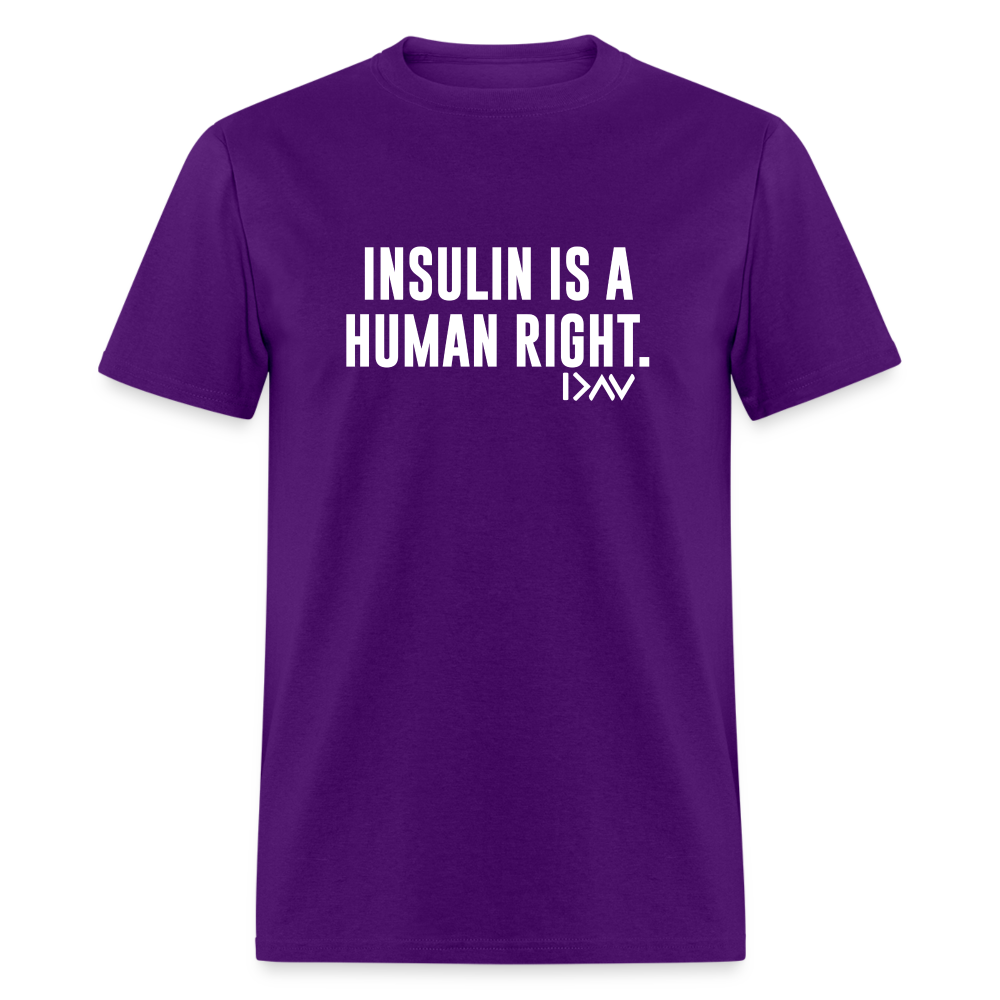 Insulin Is A Human Right Diasbetes Awarness Adult Unisex Classic T-Shirt - purple