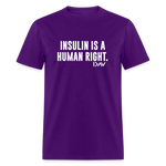Insulin Is A Human Right Diasbetes Awarness Adult Unisex Classic T-Shirt - purple
