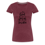 This Girl Runs On Jesus & Insulin Women’s Comfort T-Shirt - heather burgundy