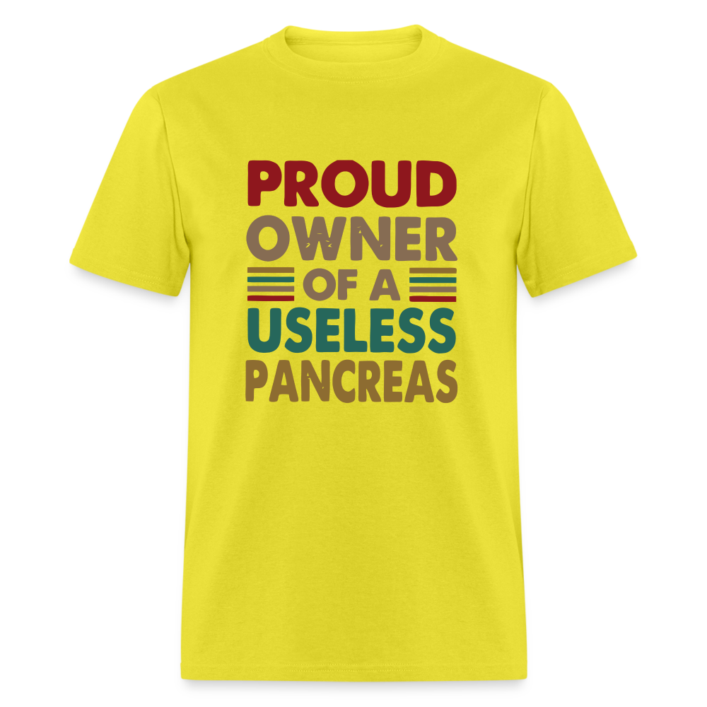 Proud Owner Of A Useless Pancreas Softstyle Unisex T-Shirt - yellow