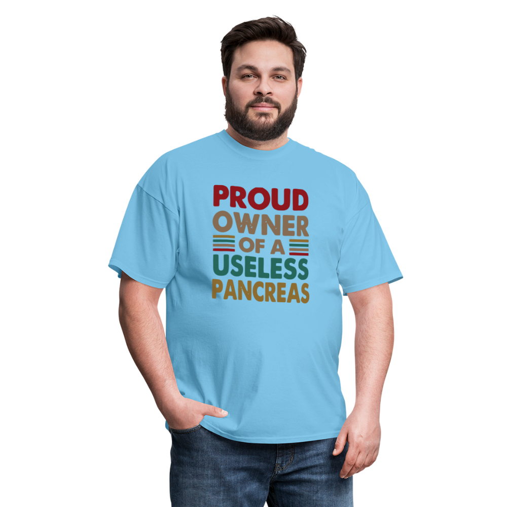 Proud Owner Of A Useless Pancreas Softstyle Unisex T-Shirt - aquatic blue