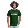 Type 1 Diabetes Warrior Blue Ribbon Pride T-Shirt - forest green