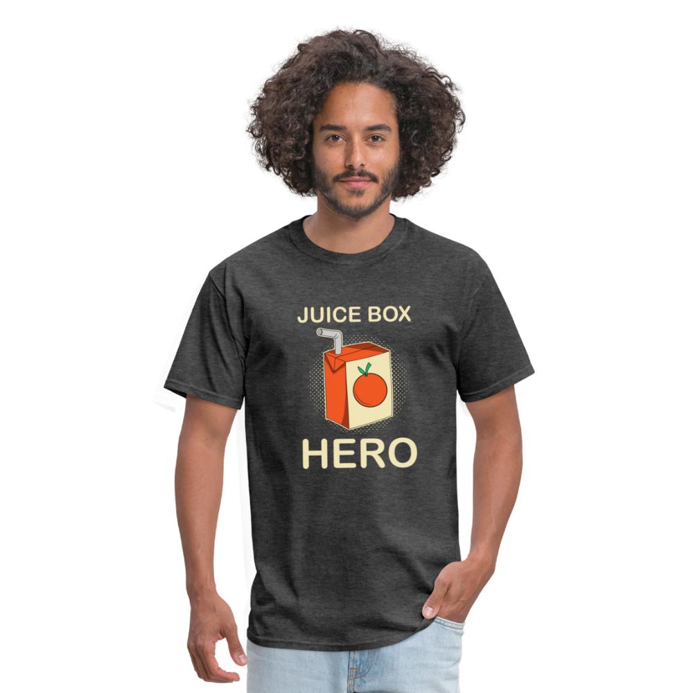 Juice Box Hero Diabetic Humor T1D Funny Unisex Softstyle Adult T-Shirt - heather black