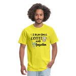 I Run On Coffee & Insulin Adult Unisex Softstyle T-Shirt - yellow