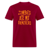 Zombies Ate My Pancreas Diabetic Humor Adult T-Shirt - dark red