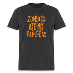 Zombies Ate My Pancreas Diabetic Humor Adult T-Shirt - heather black