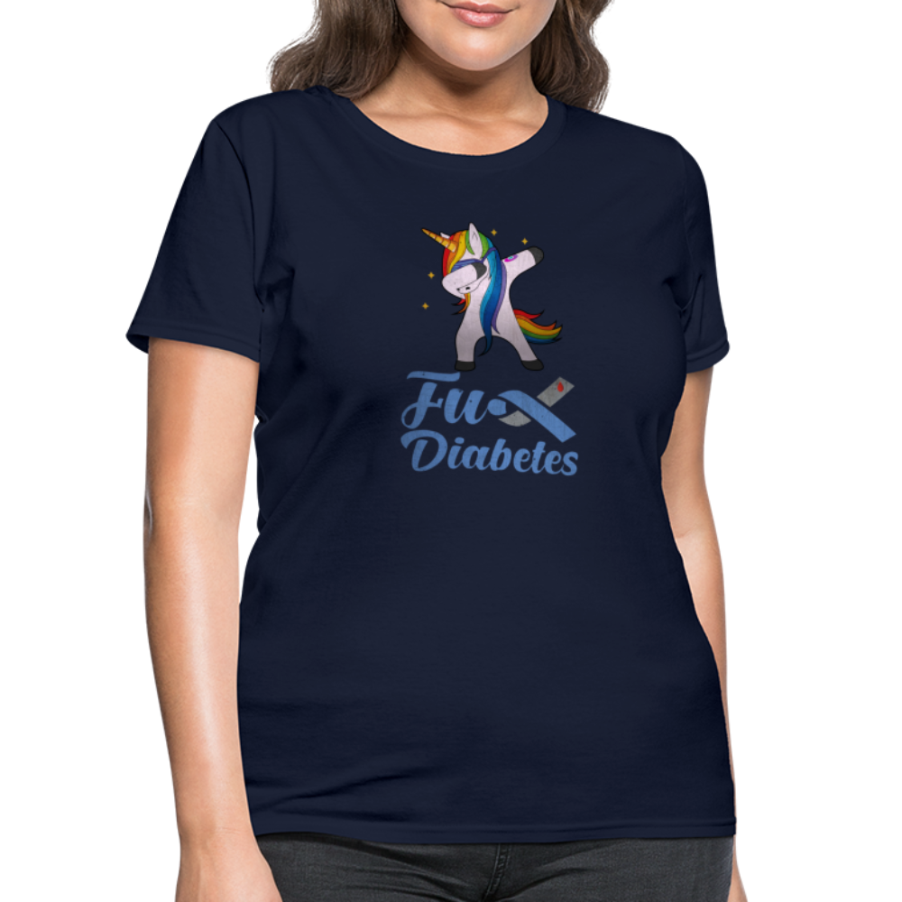 Ladies Fu** Diabetes Humor Premium Women's T-Shirt - navy