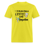 I Run On Coffee & Insulin Adult Unisex Softstyle T-Shirt - yellow